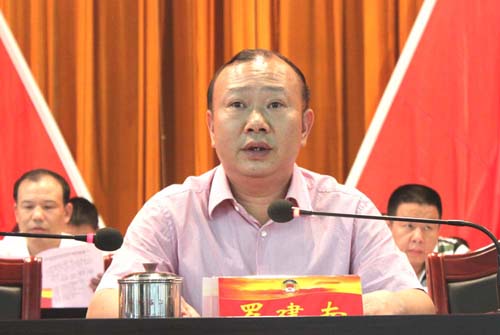 图为罗建南书记在讲话。记者 刘令/摄